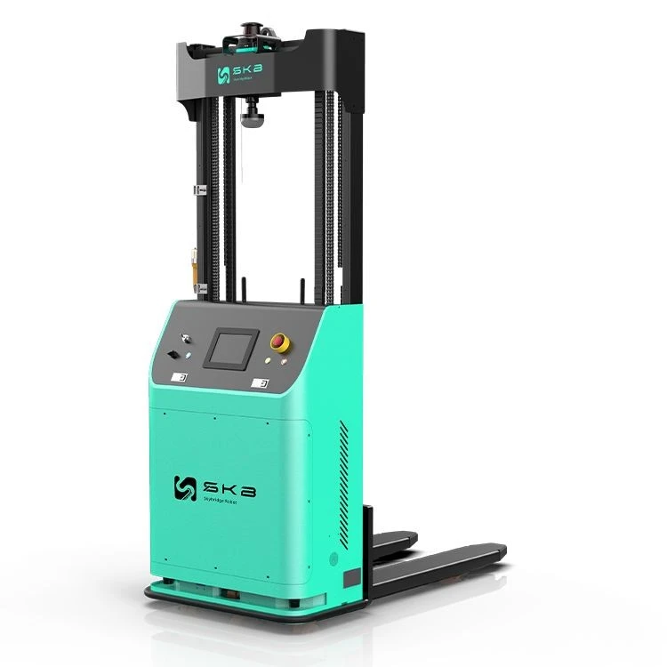forklift agv in warehouse(Right side view)